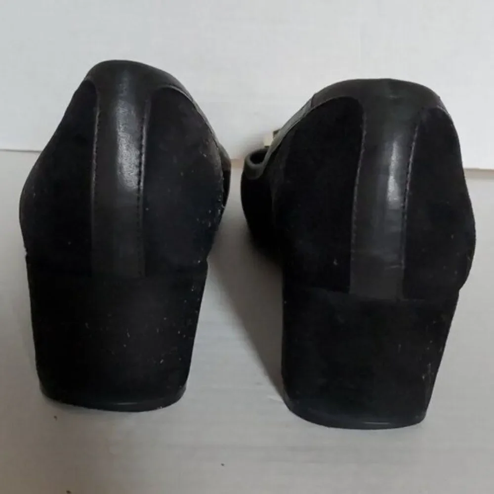 Tory Burch Pumps Heels Black Shoes Julian Suede Leather Women's Woman's Size 9½